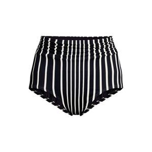Land's End Plus natural waist full coverage swim bottoms black egret stripe 18W
